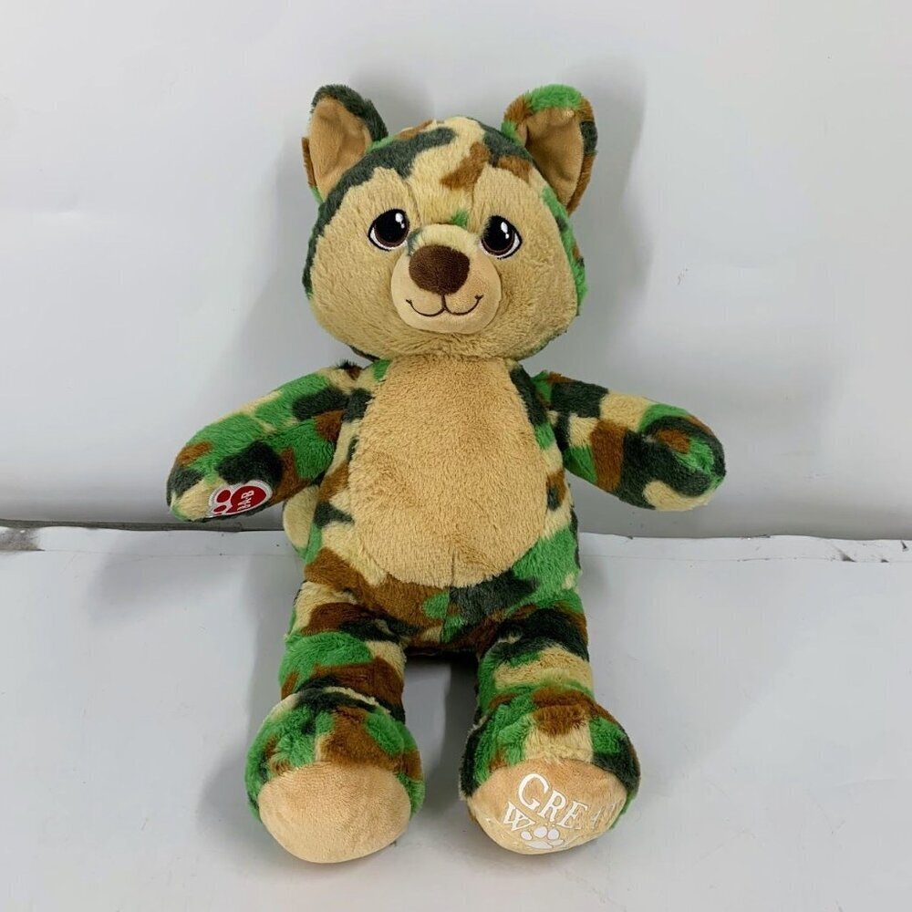 Build-A-Bear Great Wolf Lodge Camo Wolf Plush Camouflage 2022 Stuffed‎ Animal